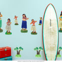 50s Style Dashboard Hula Doll Wall Decals Set of 19