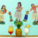 50s Style Dashboard Hula Doll Wall Decals Set of 19