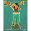 Dancing Hula Doll Green Skirt Tiki Vinyl Sticker