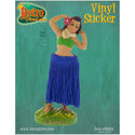Dancing Hula Doll Blue Skirt Tiki Vinyl Sticker