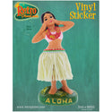Dancing Hula Doll Tan Skirt Tiki Vinyl Sticker