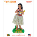 Hula Doll With Ukulele Tan Skirt Tiki Vinyl Sticker