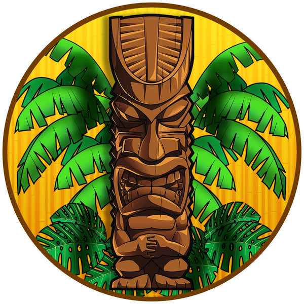 Angry Hawaiian God Tiki Bar Wall Decal