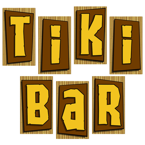 Tiki Bar Letters Tropical Wall Decal Set