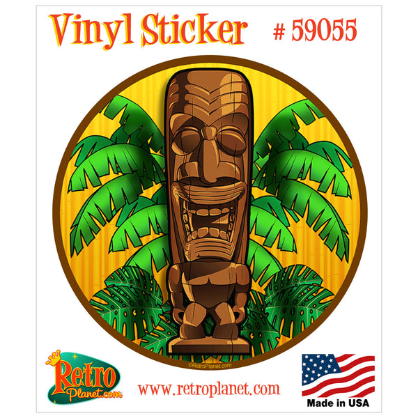Happy Hawaiian Tiki God Vinyl Sticker