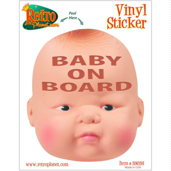 Baby On Board Creepy Doll Head Vinyl Sticker