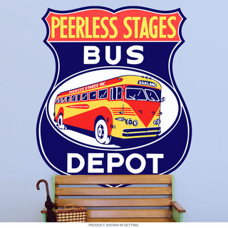 Peerless Stages Bus Depot Shield Wall Decal