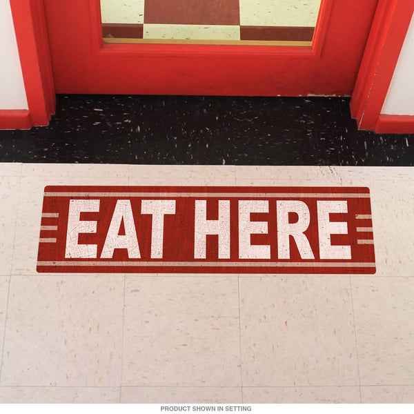 Eat Here Vintage Style Floor Graphic