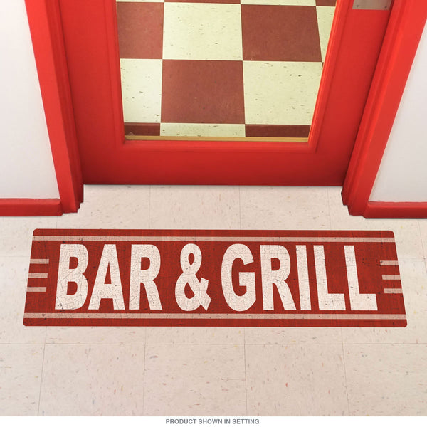 Bar Grill Vintage Style Floor Graphic