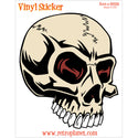 Skull Cartoon Red Eyes Vinyl Sticker