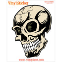 Skull Cartoon Green Eyes Vinyl Sticker