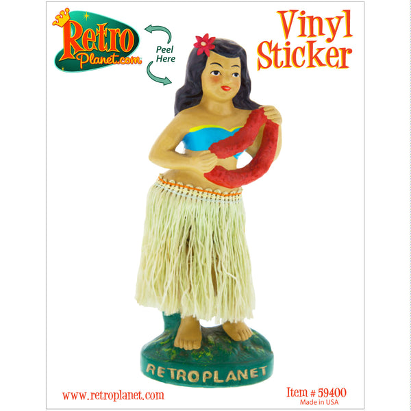 RetroPlanet Hula Doll with Lei Vinyl Sticker