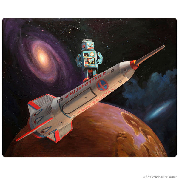 Robot Space Ship Rocket Surfer Wall Decal