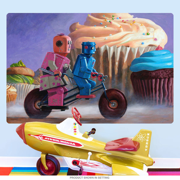 Robots On Cupcake Misty Path Wall Decal