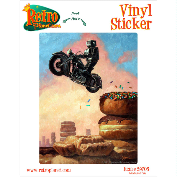 Robot Motorcycle Donut Dark Rider Again Vinyl Sticker