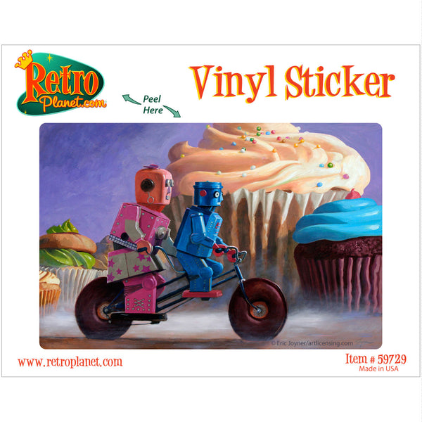 Robots On Cupcake Misty Path Vinyl Sticker