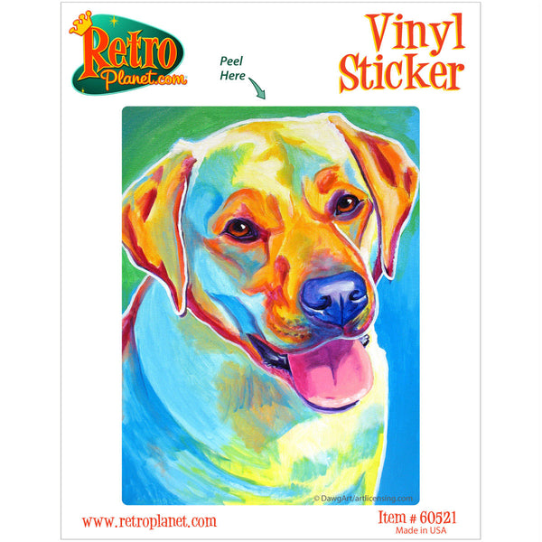 May Yellow Labrador Dog Vinyl Sticker