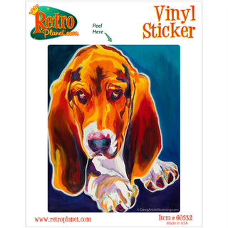 Ears Basset Hound Dog Vinyl Sticker