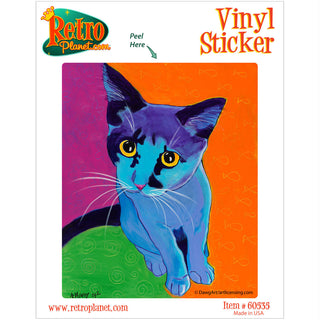 Blue Javanese Kitten Cat Vinyl Sticker