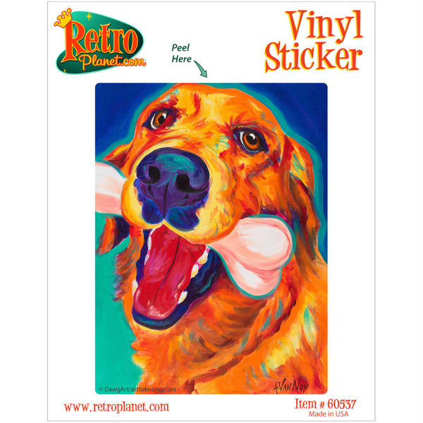 My Favorite Bone Golden Retriever Dog Vinyl Sticker
