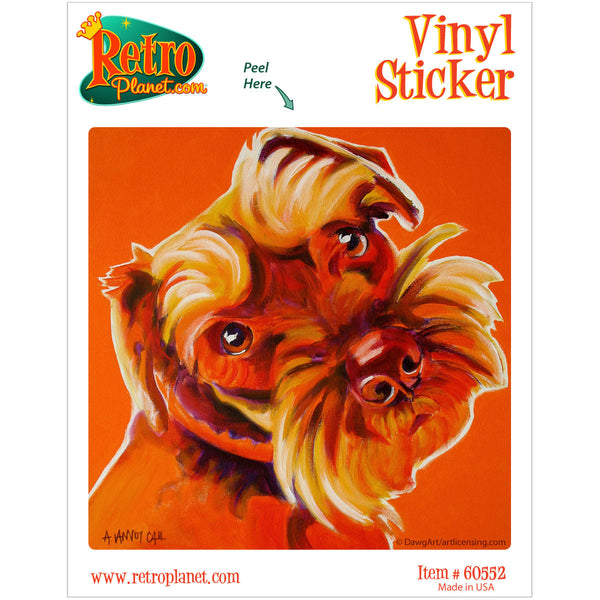Orange Schnauzer Dog Vinyl Sticker