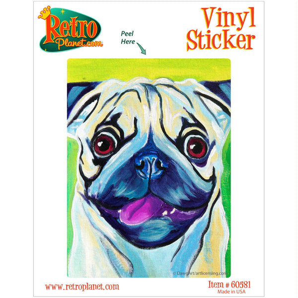 Pugilicious Pug Dog Vinyl Sticker