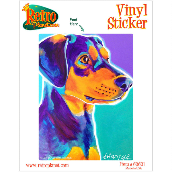 Black And Tan Charlie Puppy Dog Vinyl Sticker