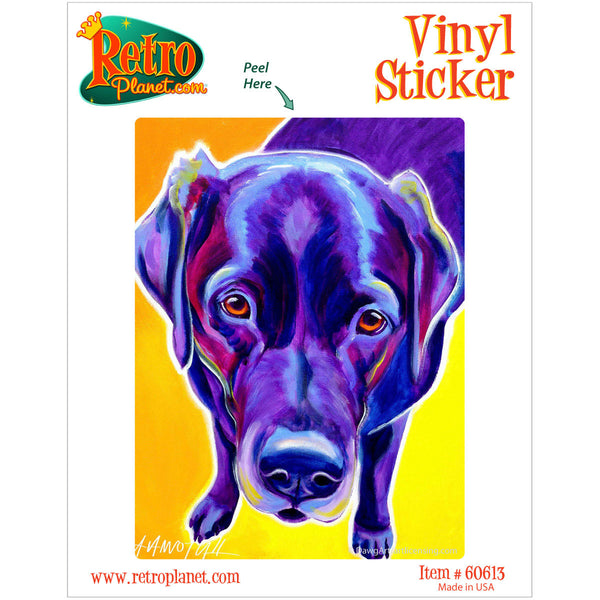 Messier Black Labrador Dog Vinyl Sticker