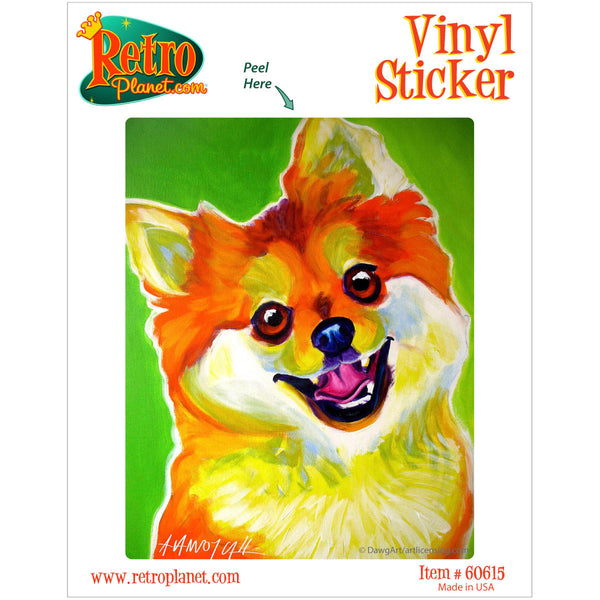 Tiger Pomeranian Dog Vinyl Sticker