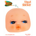 Creepy Doll Head Kissy Face Vinyl Sticker