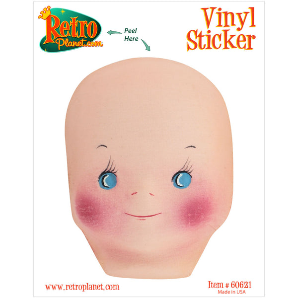 Creepy Doll Head Dead Eyes Vinyl Sticker