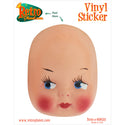 Creepy Doll Head Shifty Eyes Vinyl Sticker