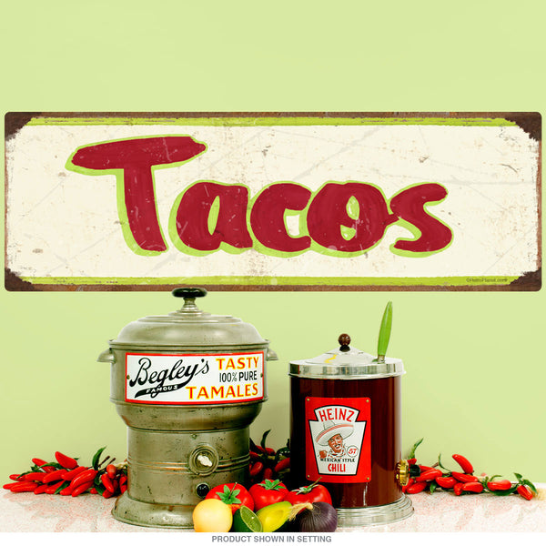 Tacos Mexican Food Wall Decal Cream
