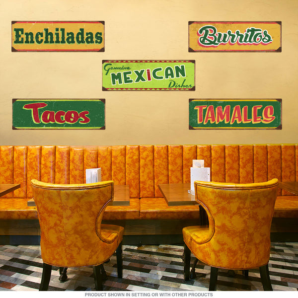 Burritos Mexican Food Wall Decal Yellow