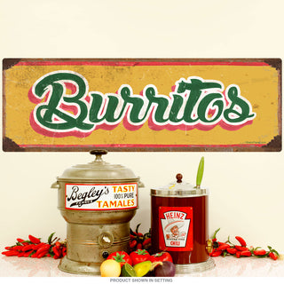 Burritos Mexican Food Wall Decal Yellow