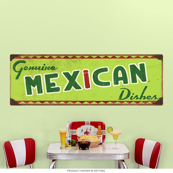 Genuine Mexican Food Wall Decal Green