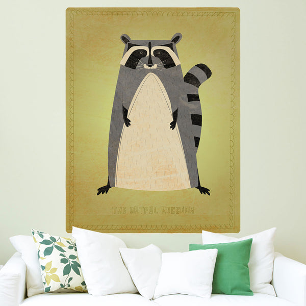 Artful Raccoon Wild Animal Wall Decal