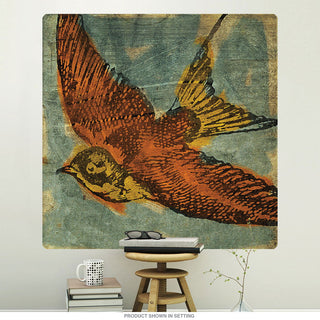 Bird Collage Rustic Sparrow Wall Decal