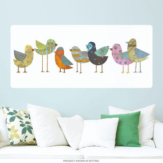 Bird Flock Rustic Pattern Wall Decal