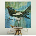 Magpie Bird Rustic Engraving Wall Decal