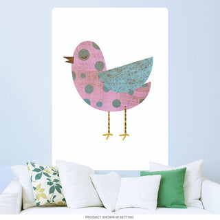 Polkadot Bird Rustic Pattern Wall Decal