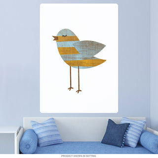 Yellow Bluestripe Bird Rustic Wall Decal