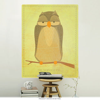 Sensible Owl Rustic Bird Wall Decal