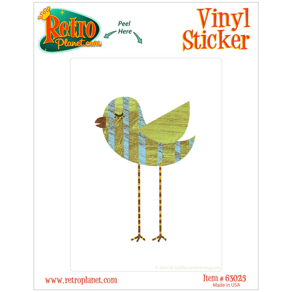 Band-legged Bluestripe Bird Rustic Vinyl Sticker