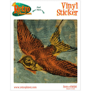 Bird Collage Rustic Sparrow Vinyl Sticker