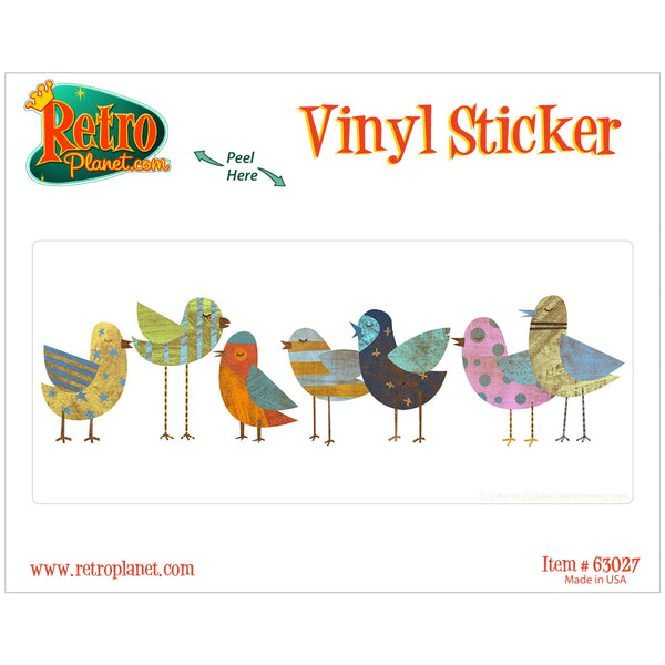 Bird Flock Rustic Pattern Vinyl Sticker