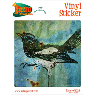 Magpie Bird Rustic Engraving Vinyl Sticker