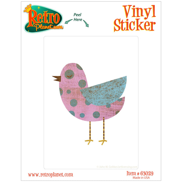 Polkadot Bird Rustic Pattern Vinyl Sticker