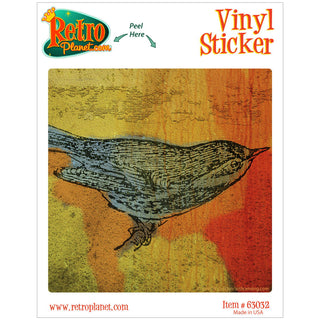 Warbler Bird Rustic Engraving Vinyl Sticker