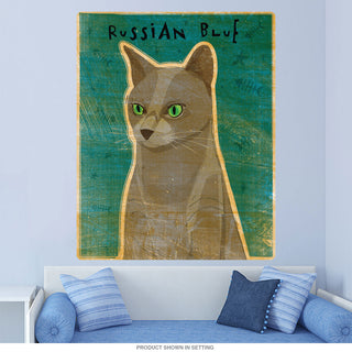 Russian Blue Pet Cat Rustic Wall Decal